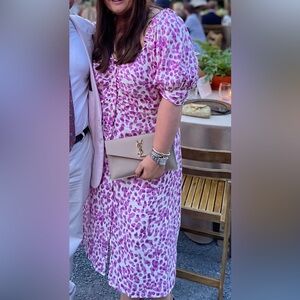 Who What Wear Violet Leopard Print Dress